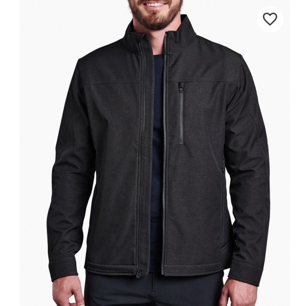 KUHL Impakt Mens Large Charcoal Gray Articulated Full Zip Pocket Mock Jacket